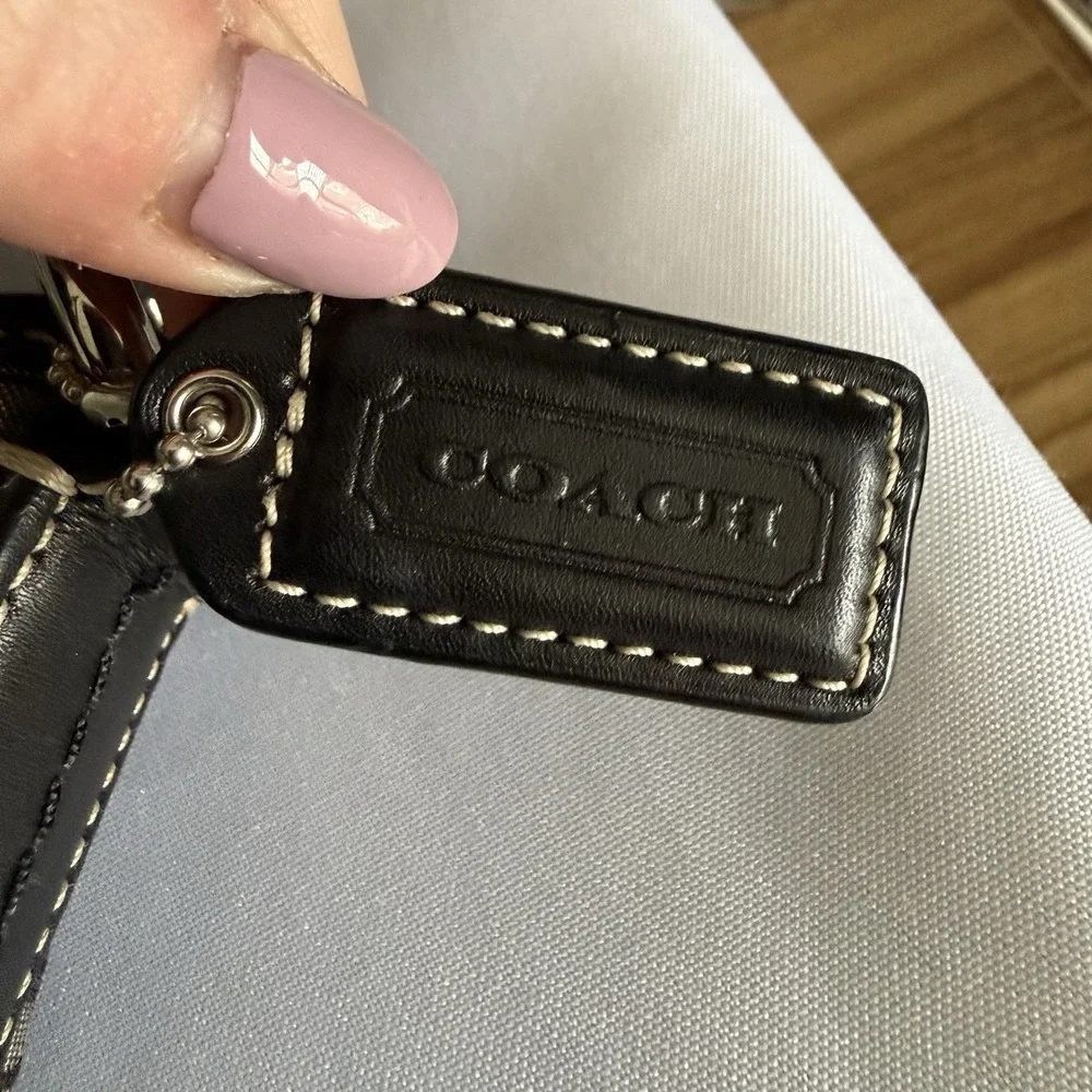 Coach Soho Signature C Crescent Hobo Handbag Shoulder Bag Purse Black